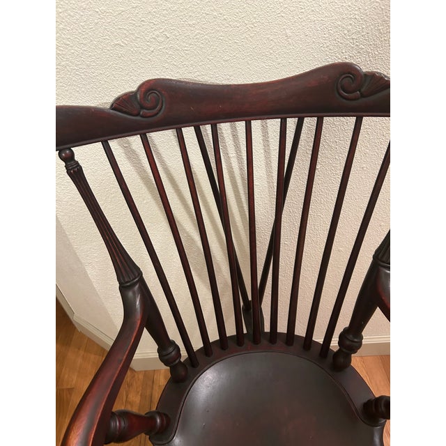 Antique Ladies Armed Windsor Fiddle Back Chair, Mahogany. For Sale - Image 6 of 12