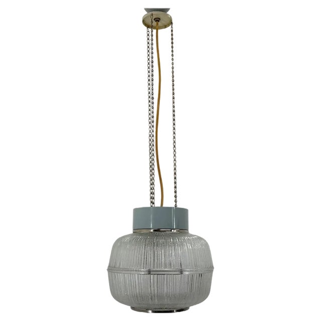 Glass & Metal Pendant, Czechoslovakia, 1960s For Sale