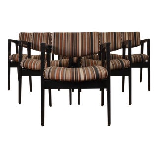Mid 20th Century Jens Risom Style Arm Chairs by Gunlocke - Set of 6 For Sale