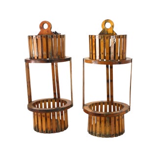 Mid-Century Modern Hanging Planters - A Pair For Sale