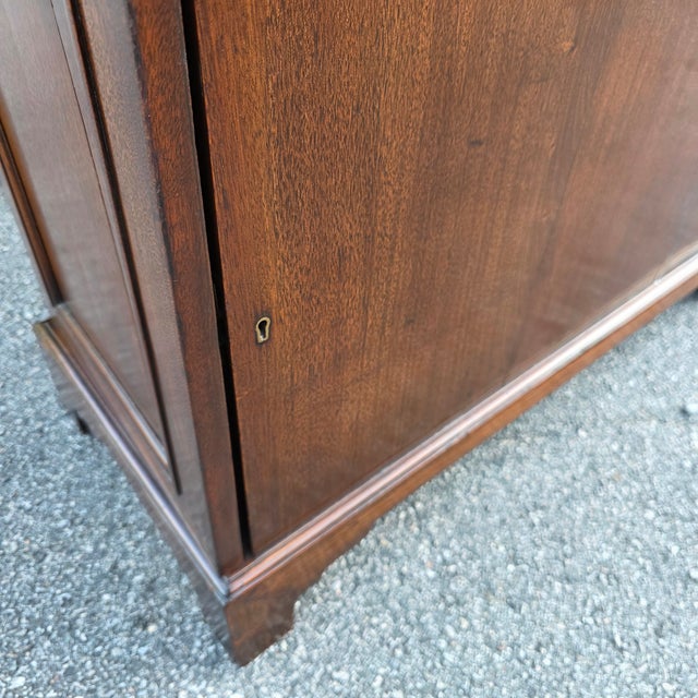 Antique Early 19th Century English Georgian Mahogany Partners' Desk With Green Leather Writing Surface, [54"w X 35.5"d X 30.5"h] For Sale In Washington DC - Image 6 of 18
