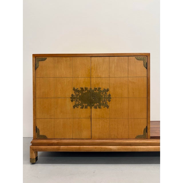 Vintage Wooden Platform Credenza For Sale - Image 4 of 7