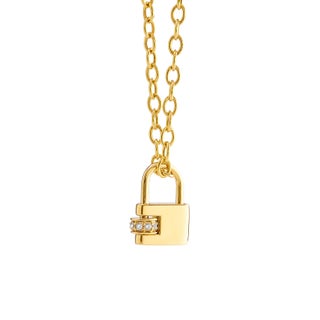 Lock Charm Pendant Yellow Gold For Sale