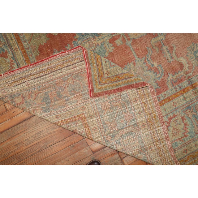 Antique Zabihi Collection Peach Oushak Square Rug - 11'6" x 13' For Sale - Image 4 of 9