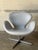 Fritz Hansen Arne Jacobsen Swan Lounge Chairs Set of 2 Grey Leather Danish Vintage 2000 For Sale In Los Angeles - Image 6 of 13