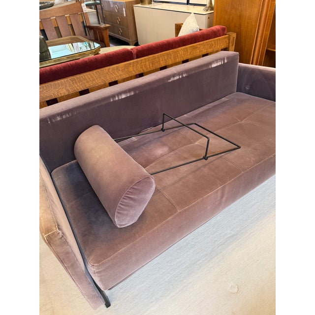Mauve Innovative Living by Futonland Cubed Deluxe Sofa Bed With Arms For Sale - Image 8 of 12
