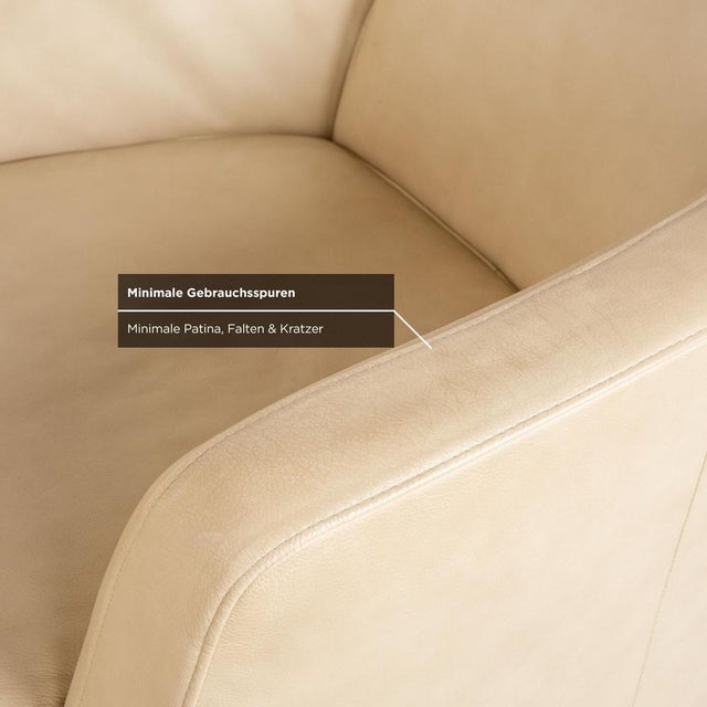 Sam Armchairs in Cream Leather from Ewald Schillig, Set of 2 For Sale - Image 6 of 13