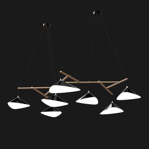 Emily Group of Seven Pendant Light in Steel with Dark Bronze Finish by Moss Objects For Sale - Image 4 of 11