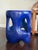 Blue Made Goods Hyde Stool in Glossy Cobalt Blue Reinforced Concrete Sculptural Modern Organic Side Table For Sale - Image 8 of 12