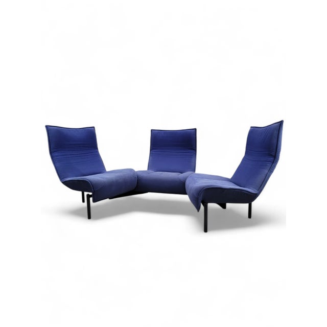 Mid Century Modern Blue Three Seat Veranda Sofa by Vico Magistretti for Cassina For Sale In Chicago - Image 6 of 10