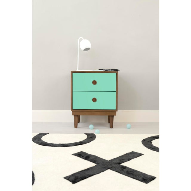 Nico Yeye Lukka Modern Kids 2 Drawer Nightstand Walnut Mint Chairish