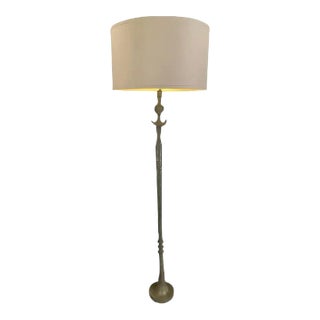 Giacometti Tete De Femme Style 1960s Tall Bronze Floor Lamp For Sale