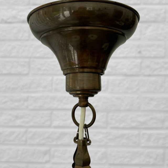 Chandelier in Brass & Glass from Bröderna Malmströms Metallvarufabrik, Sweden, 1930s For Sale - Image 13 of 14