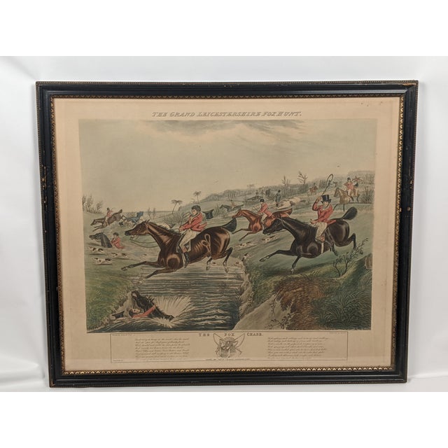 Antique "The Grand Leicestershire Fox Hunt" Sporting Print, Professionally Framed, 19th Century For Sale - Image 9 of 17