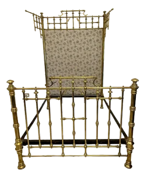 Victorian Gilded Solid Brass Half Tester Double Bed