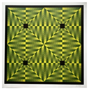 Jim Bird, Tribute to Vasarely, 1970s, Photolithograph