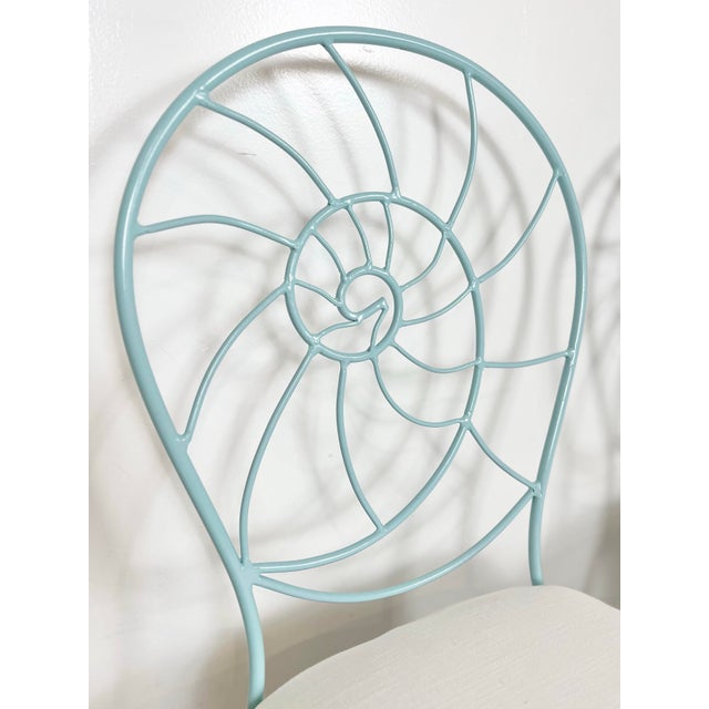 Wrought Iron Nautilus Shell Dining Set- Table and 4 Chairs For Sale - Image 4 of 12