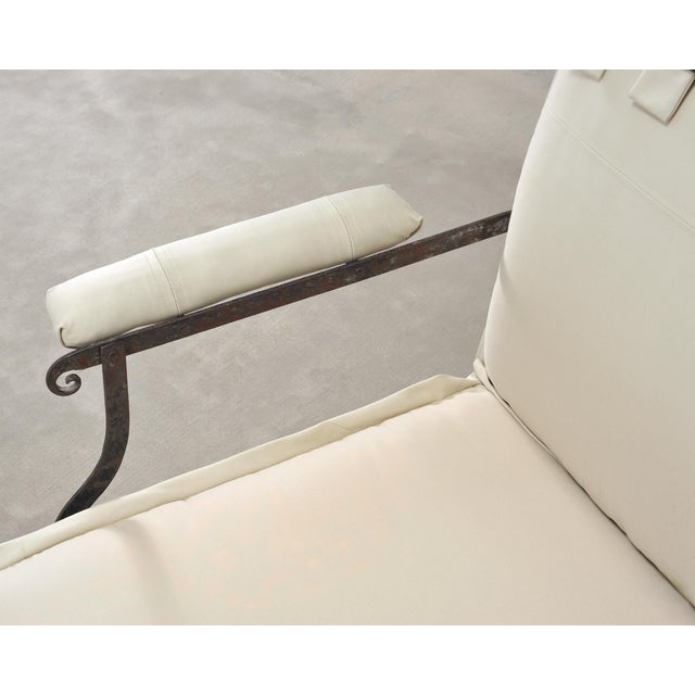 Late 19th C. French Campaign Style Iron Bronze Chaise Longue For Sale - Image 12 of 18