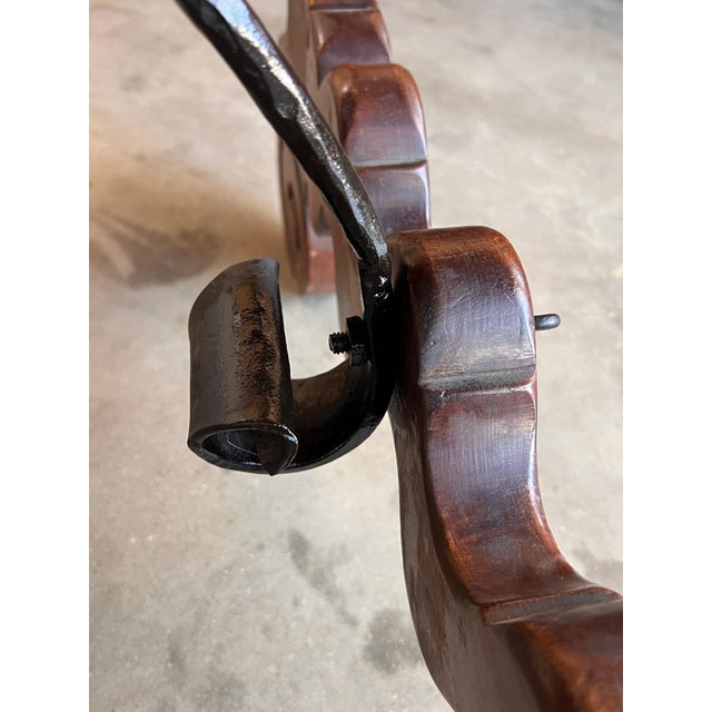 Bronze 18th Dining or Console Table of Walnut with Lyre Legs and Heavy Top, Spain For Sale - Image 8 of 18