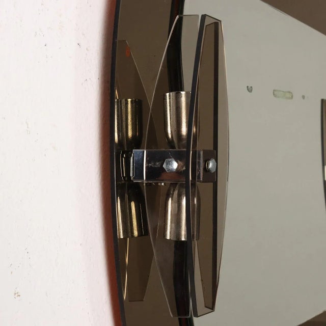 Vintage Wall Mirror with Wall Lamps in Glass, Italy, 1960s For Sale - Image 5 of 12