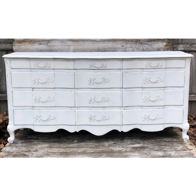 White 1970s White Furniture Co. French Provincial Triple Dresser For Sale - Image 8 of 8