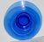 A wide and shallow blue glass with a center bowl of 6.75" in diameter. transparent cobalt blue low center bowl 14.5" in...