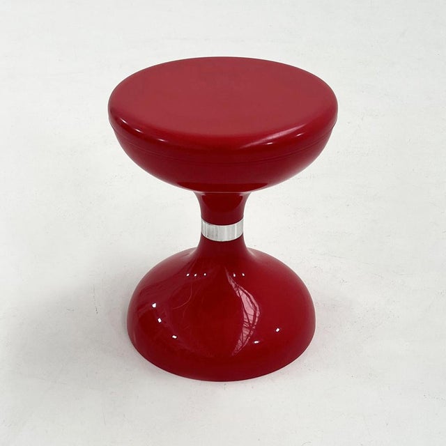 Space Age Red Americano Stool from Biemme Bologna, 1970s, in Good conditions. Designed 1970 to 1979 This piece has an...