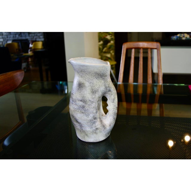 Beige Ceramic Pitcher by Mado Jolain, France, 1960 For Sale - Image 8 of 8