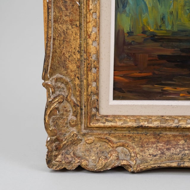 R. Aubry, Bouquet of Delphiniums and Campanulas, 1947, Oil on Canvas, Framed For Sale - Image 9 of 18