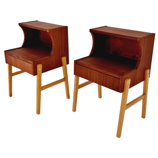 Vintage Danish Bedside Table in Mahogany, 1960s, Set of 2 For Sale