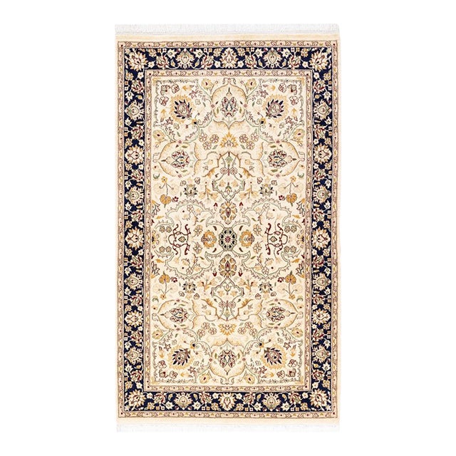 Mogul, One-of-a-Kind Hand-Knotted Area Rug in Ivory, 3' 1" x 5' 4" For Sale
