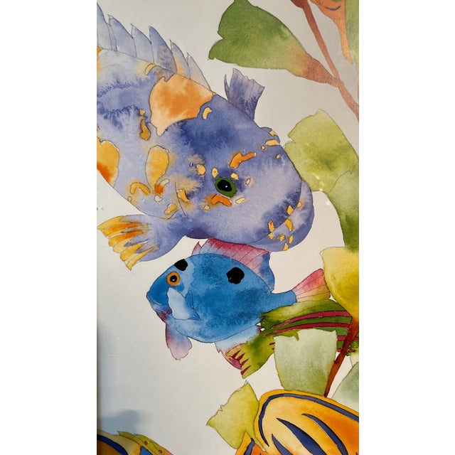 Coastal Art by Tracy Taylor Tropical Fish Down Under Offset Litho 40" High Framed For Sale - Image 4 of 8