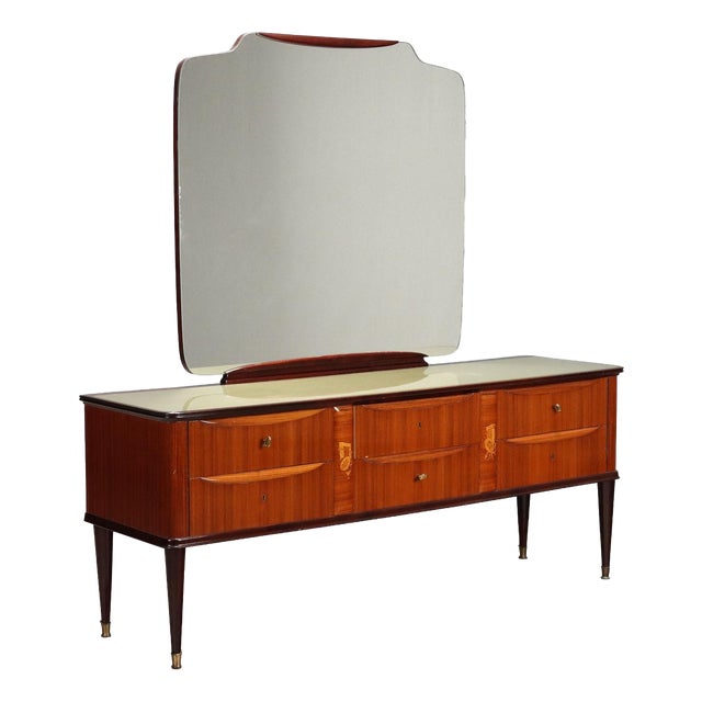 Mid-Century Dresser with Mirror, 1950s For Sale