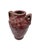 1960s Red Art Pottery Vase With Dual Handles & Sculpted Floral Relief For Sale - Image 4 of 9