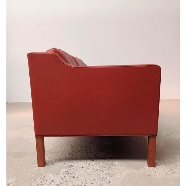 1970s Restored 3 Seater Model 2213 Leather Sofa by Børge Mogensen, 1970s For Sale - Image 5 of 14