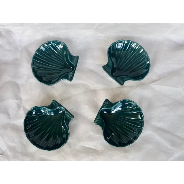Vintage Hall Pottery Scallop Shell Dishes- Set of 4 For Sale - Image 4 of 13