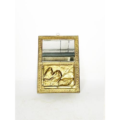 Gilded Mirror with Letter Holder, France, 1970s For Sale - Image 3 of 14