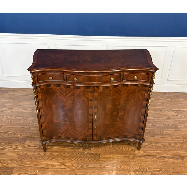 Traditional Serpentine Mahogany Two Door Cabinet by Leighton Hall - Showroom Sample For Sale - Image 3 of 12