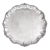 Antique English Scalloped Silver Plate Footed Salver Tray With Seashell Motif For Sale