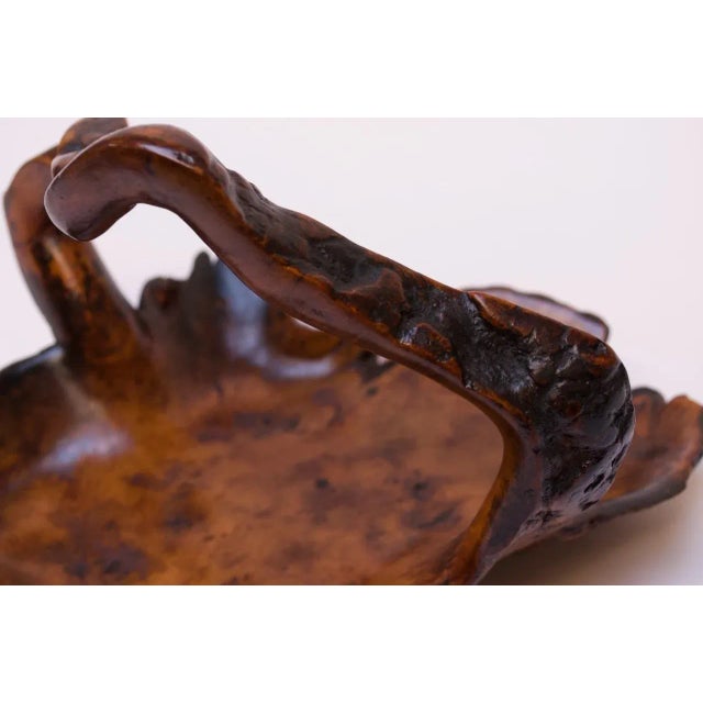 Wood Early American Carved Burl Basket For Sale - Image 7 of 13