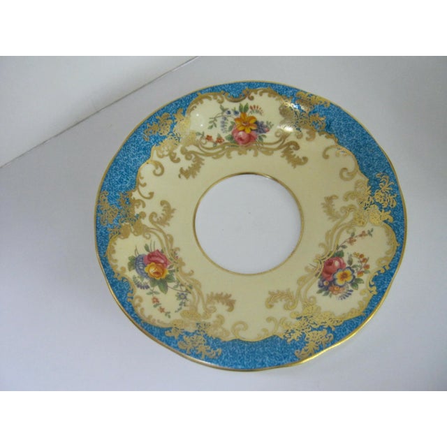 Gorgeous Aynsley floral hand decorated turquoise blue & yellow with floral bouquets . This cup and saucer exudes elegance...