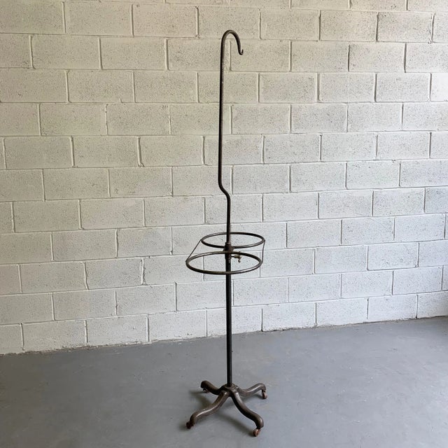 Early 20th Century Industrial Rolling Brushed Steel Transfusion Rack For Sale - Image 4 of 7