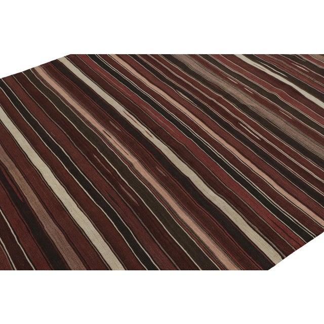 Rug & Kilim 1950s Vintage Afghan Tribal Kilim With Red Black & White Stripes by Rug & Kilim - 2'11''x10' For Sale - Image 4 of 7
