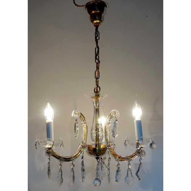 Glass Antique Maria Theresia Chandelier from Palwa, 1950s For Sale - Image 7 of 13
