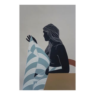 Wanting Solitude and Closeness, Female Nude, Linocut Original Print, Unframed, 2020 For Sale