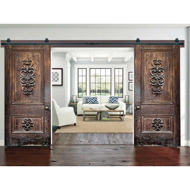 Wood Baroque Raised-Panel Solid Wood Door With Double Scroll Carving For Sale - Image 7 of 11