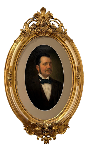 Austro-Hungarian Artist, Large Portrait of Gentleman, 1890, Oil on Canvas, Framed