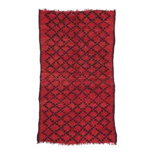 Vintage Red Beni MGuild Moroccan Rug - 05'08 X 10'04