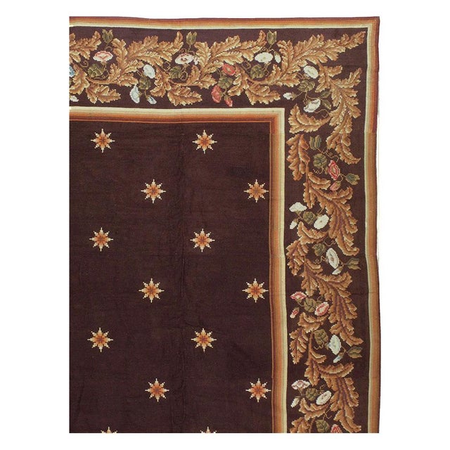 Galerie Shabab Collection Early 20th Century Handmade French Needlepoint Large Oversize Carpet, Circa 1920 For Sale - Image 4 of 10