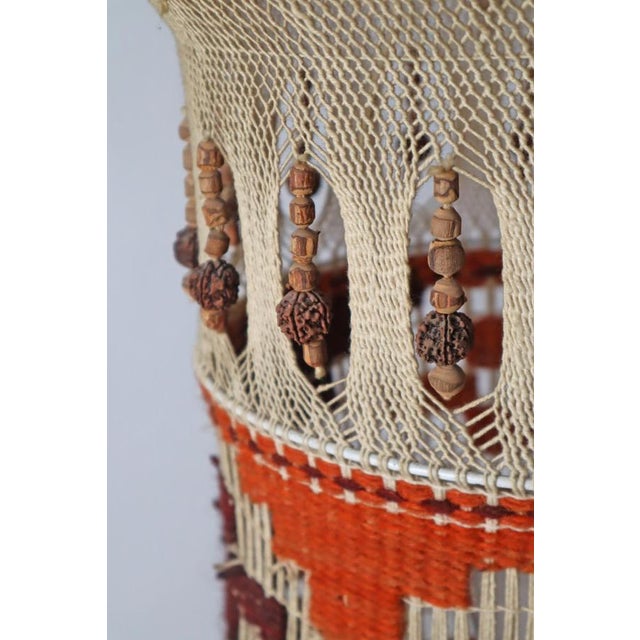 Native American Macrame Boho Staircase Hanging Lamp, 1970s For Sale - Image 6 of 18